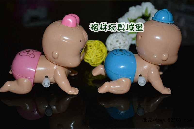 3883上链爬娃 地摊玩具 发条爬行玩具 婴儿玩具 扭屁股爬娃 赠品